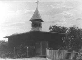 Ansicht der Barackenkirche in der Grünen Strasse 1919